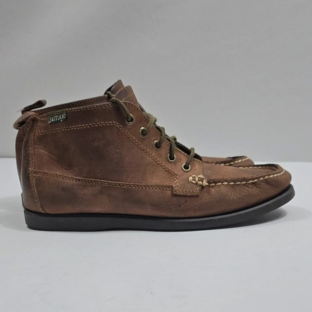 Eastland Seneca Camp Brown Leather Moc Toe Lace Up Classic Chukka Ankle Boot